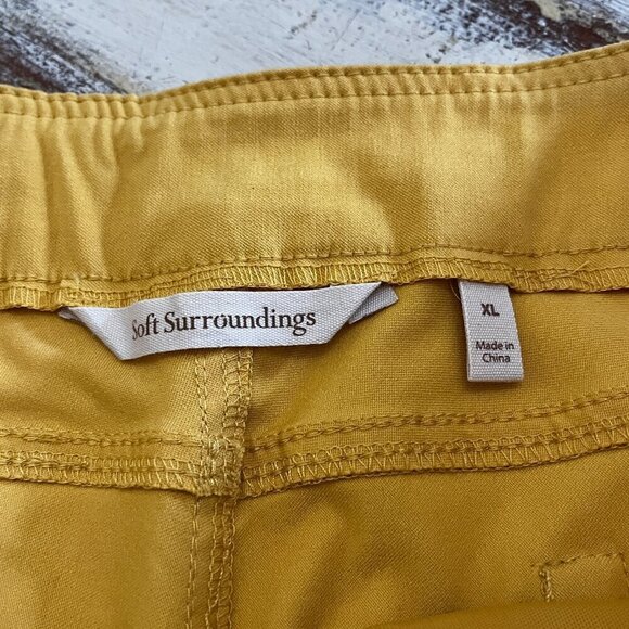 Soft Surroundings Pull on Cuffed Shorts XL Mustard Rayon Nylon Spandex - Picture 3 of 6